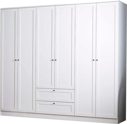 Hanah HomeGarderobeskap Terra 6 Doors LargeHvitGarderobeskap & klesskap