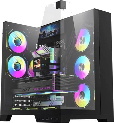 DarkFlash TH285 Plus Mid Tower PC-kabinett 8 vifter IPS-skjerm Svart TH285 Plus 8fans+screen DarkFlash TH285 Plus Mid Tower PC-kabinett 8 vifter IPS-skjerm Svart TH285 Plus 8fans+screen