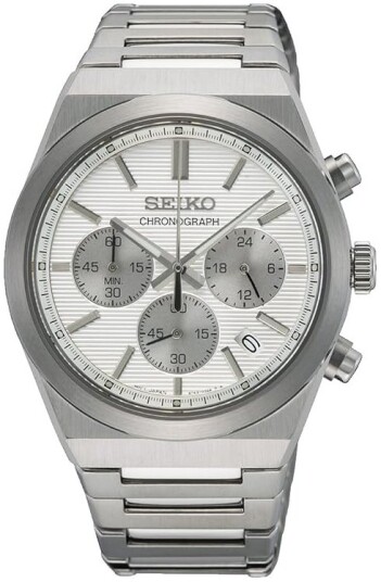Seiko Herreklokke SSB451P1 Sport Hvit/Stål Ø40 mm