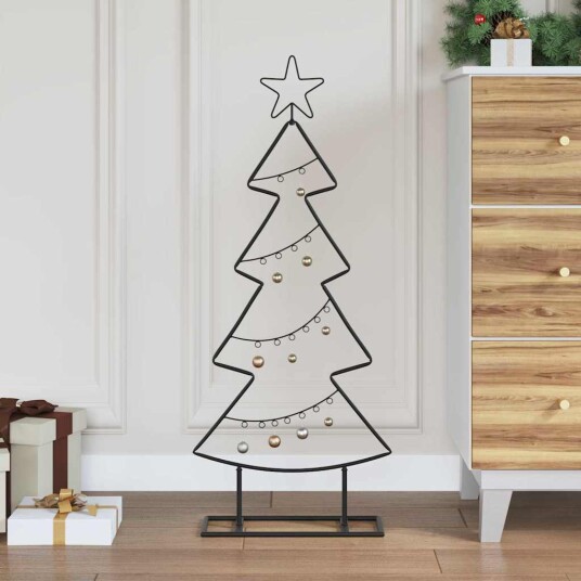 Metall juletre med stativ Svart 90 cm Stål