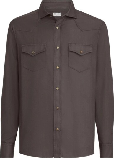Brunello Cucinelli Herre Skjorter Brun S, Brunello Cucinelli Herre Skjorter Brun S,