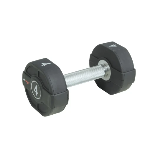 Lifemaxx PU Manual 9 kg - Rett riflet håndtak - Utstyr til crossfit, styrketrening og funksjonell fitness