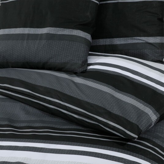  Sengesett svart og hvit 200x200 cm bomull 8720845432843