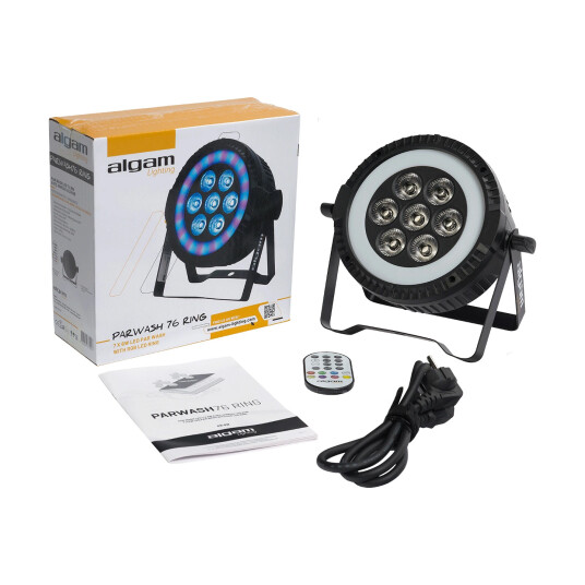 Algam Lighting Parwash 76 Ring 7x6w Led Par Wash With Rgb Led Ring