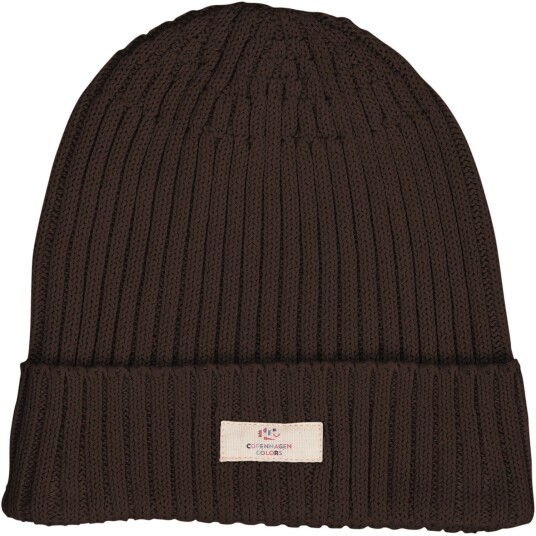 COPENHAGEN COLORS Dk Brown Bomull Strikket Classic Beanie 3-9 år/53-54