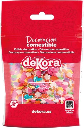 Dekora Glutenfritt Kakestrøssel Stjerner Multicolor 100 g | Slikkepott.No