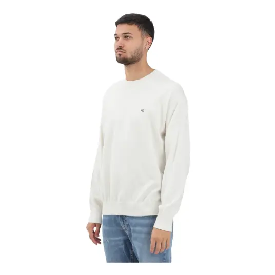 Calvin Klein Jeans Herre Strikkevarer Hvit M, Calvin Klein Jeans Herre Strikkevarer Hvit M,