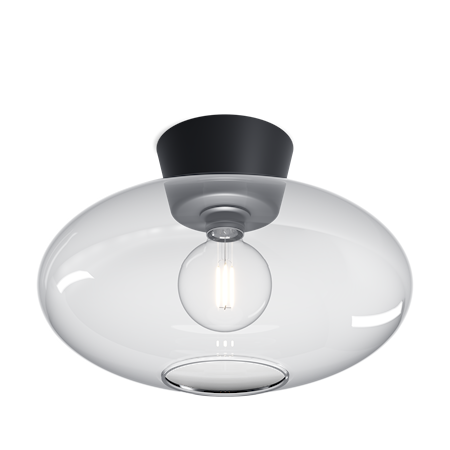 Belid Bullo XL Plafond Ø 38 Mattsvart/Klar 1696660-02-0 1696654-04-0