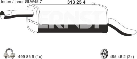 Bakre eksospotte ERNST 313254 Bakre eksospotte ERNST 313254