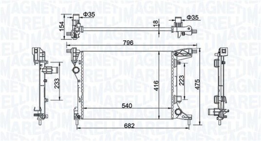 Radiator MAGNETI MARELLI 350213203300 Radiator MAGNETI MARELLI 350213203300