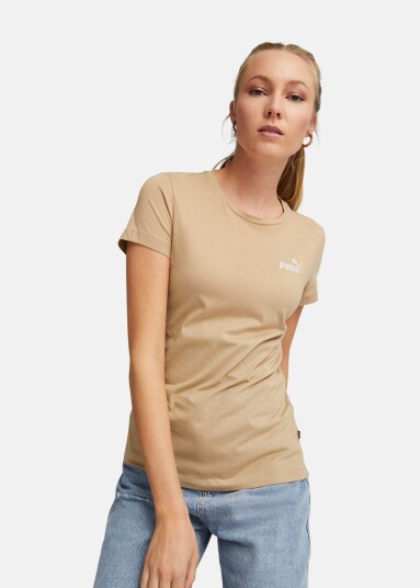 Puma Ess+ Embroidery Tee Dusty Tan M T-Shirts Puma Ess+ Embroidery Tee Dusty Tan M T-Shirts