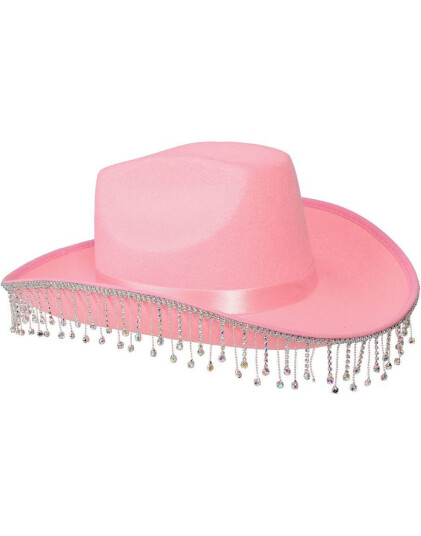Joker Rosa Cowboyhatt med Strasskant 96348