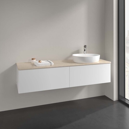 Villeroy & Boch Antao Servantskap med 2 skuffer 160x50x36 cm u/lys Hvit Matt/Crème Villeroy & Boch Antao Servantskap med 2 skuffer 160x50x36 cm u/lys Hvit Matt/Crème