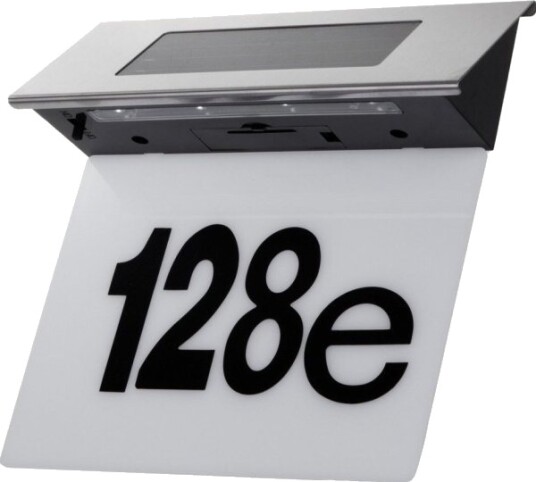 Utendørs Vegglampe Maclean Solcelle Led Med Husnummer Ip44 Mce423