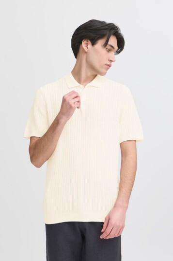 Casual Friday CFKARL Structured Knit Polo Egret White M Casual Friday CFKARL Structured Knit Polo Egret White M