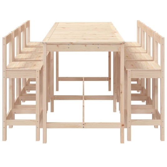 vidaXL Hagebarsett 9 deler heltre furu