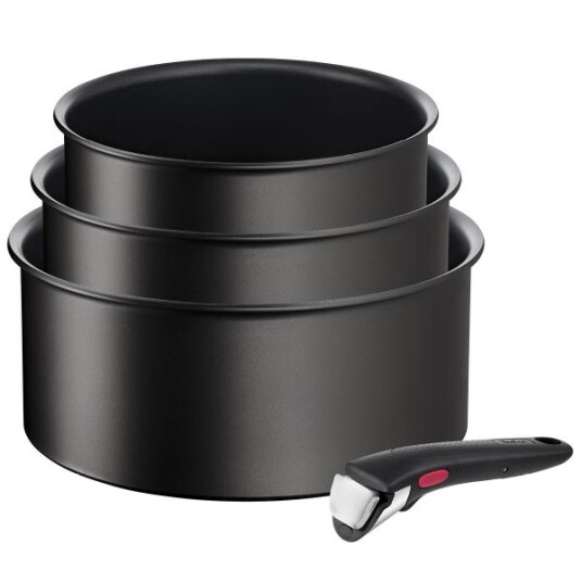 Tefal L3979202, svart, aluminium, avtakbar, keramikk, gass, halogen, induksjon, forseglet plate, Frankrike, 285 mm