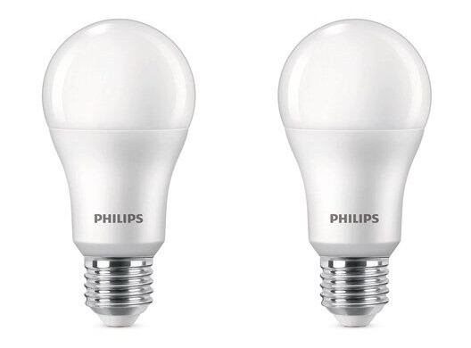 Philips LED-lyspære 13W/827 (100W) mat 2-pack E27