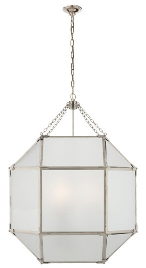 Morris taklampa nickel/frostat glas