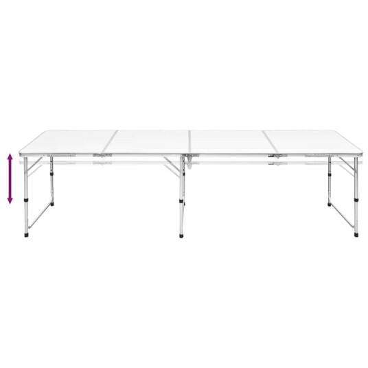 Sammenleggbart campingbord høydejusterbar - 240 x 60 cm