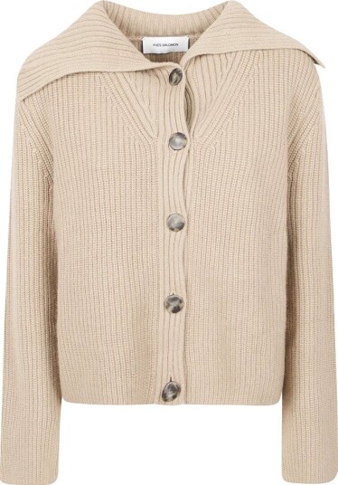 Yves Salomon Dame Strikkevarer Beige M,