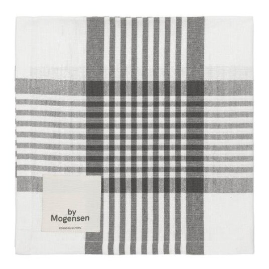 By Mogensen - Tøyserviett 55x55 cm large checks hvit