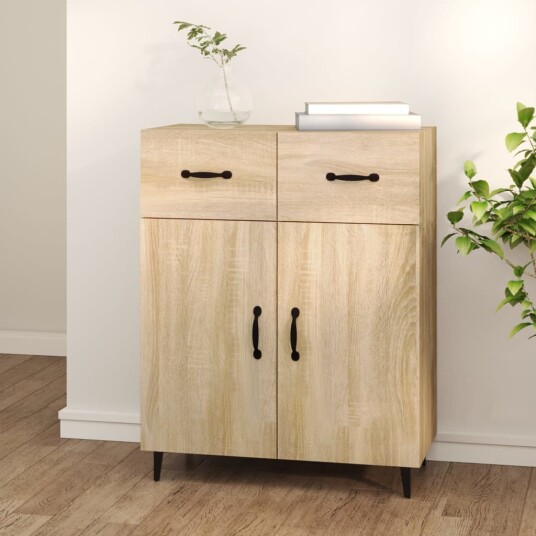 vidaXL Skjenk sonoma eik 69,5x34x90 cm konstruert tre