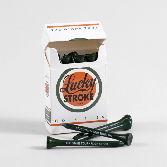 The Gimme Tour 70 mm Golf Tees Lucky Stroke Hvit Pegger White