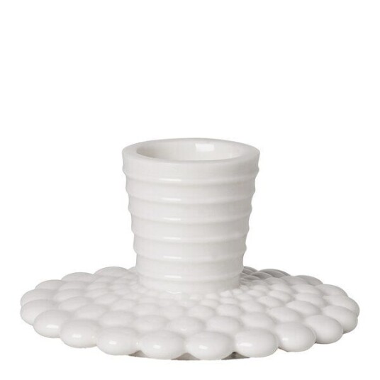 Dottir - Pipanella lysestake 4,5x8,5 cm bubble lines hvit Dottir - Pipanella lysestake 4,5x8,5 cm bubble lines hvit