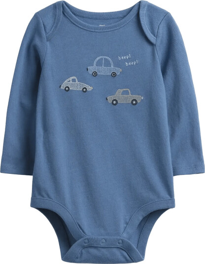GAP Baby First Favorites Organic Cotton Graphic Bodysuit Blue 56/62 GAP Baby First Favorites Organic Cotton Graphic Bodysuit Blue 56/62