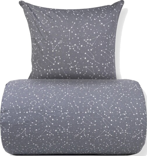 Borg Living Sengetøy 100% bomull Zodiac grey Vendbart med stjerner Borg Living Sengetøy 100% bomull Zodiac grey Vendbart med stjerner