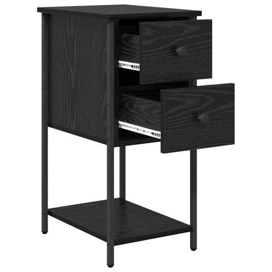  Nattbordskap Svart eik 32 x 42 x 70 cm Jern og partikkelplater