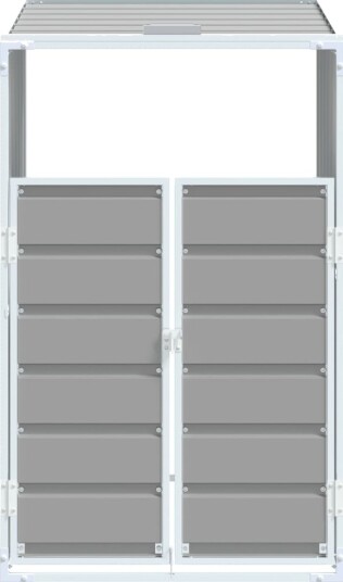 Søppeldunkskur for enkelt dunk grå 72x81x115 cm stål