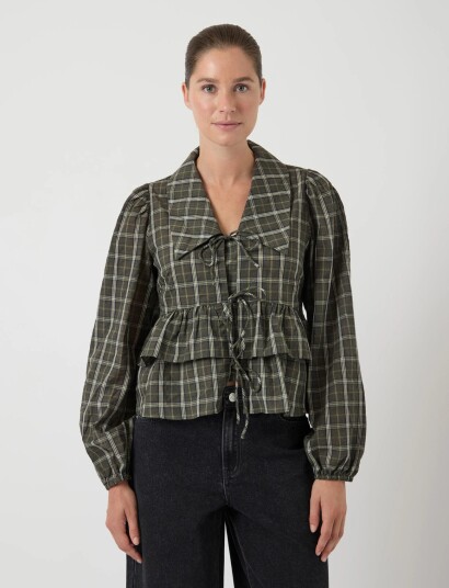 YAS Yascinna Ls Tie Top   Ex   Khaki green   38