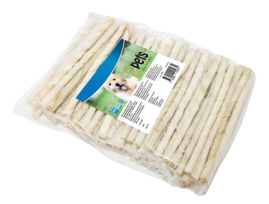 2 Pets Vridd Tyggepinner 100-pakning 12 cm Glutenfrie Snacks til Hund