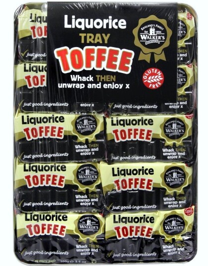 10 stk Walkers Liqurice Toffee Bar 1kg Metallbrett