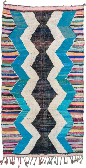 Marokkansk Boucherouite teppe 140 x 255 cm Størrelse: 140 x 255 cm
