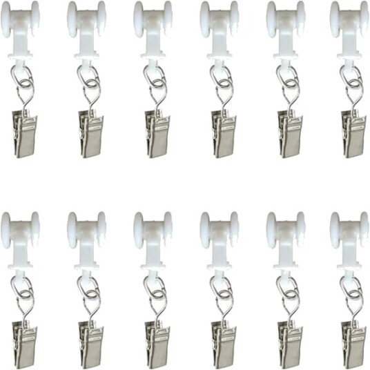 Klemmevals U skinner 60 stk for U skinne gardinkroker