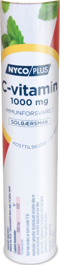 Nycoplus C vitamin 1000 mg Solbær 20 brusetabletter