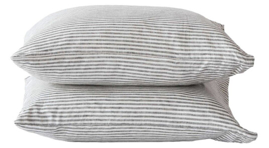 Tell Me More Stonewashed lin putevar 50 x 60 cm 2-pakning Grey-Hvit