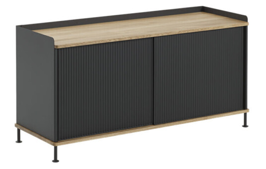 Muuto Enfold Low Sideboard Black-Oak-Metal