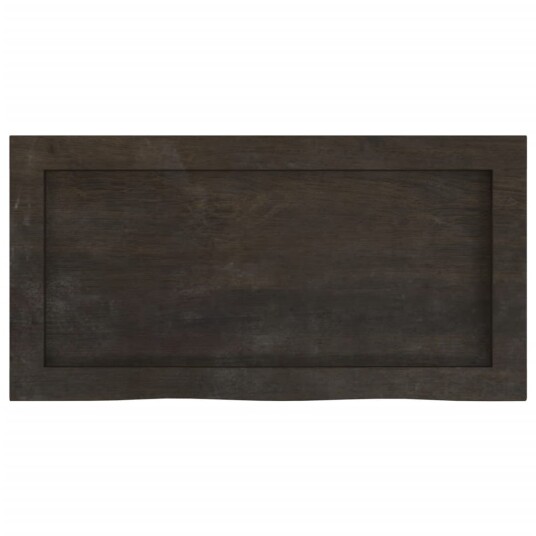 vidaXL Vegghylle m?rkegr? 60x30x4 cm behandlet heltre eik