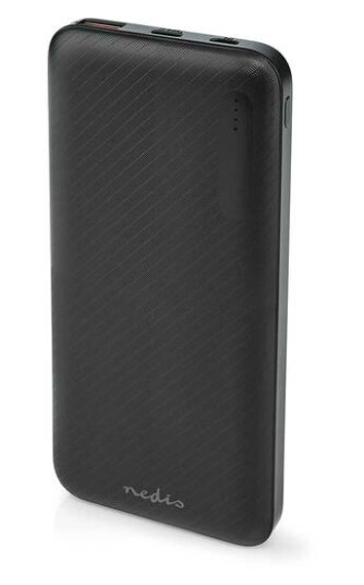 Nedis Powerbank 10000mAh med 2 utganger og 3A Sort