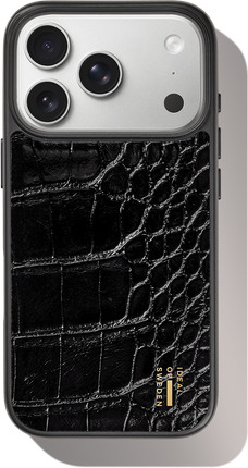 Ideal Of Sweden Vegan Leather Magsafe Case iPhone 17 Pro Max Black Croco
