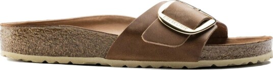 Birkenstock Sandaler Madrid Big Buckle Leoi Cognac Hex Brun
