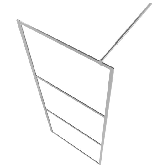 Dusjvegg med hylle krom 90x195 cm ESG-glass og aluminium