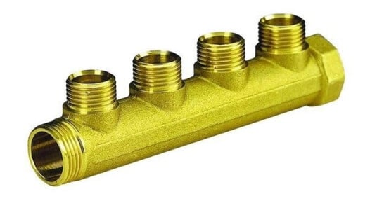 Pettinaroli Brass manifold 3/4x1/2 for waterand heatingsystems 4 outlets