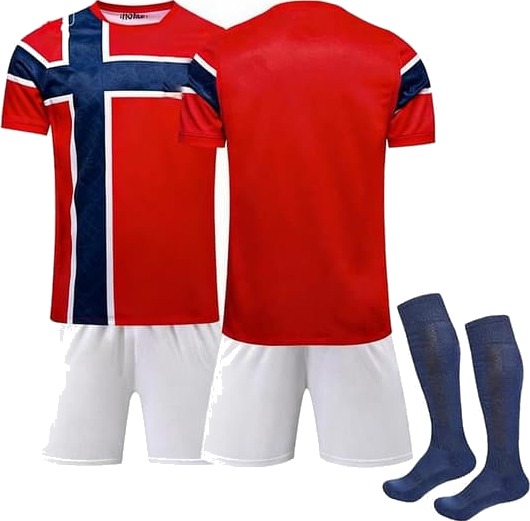 VM 2026 Norges herrelandslag Barnas hjemmedrakt + shorts + sokker (nr. 9 Haaland trykt) Barnas sett 9 Haaland
