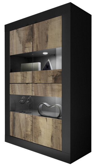 Basic Vitrineskap 43x102 cm Natur / Svart LC SPA