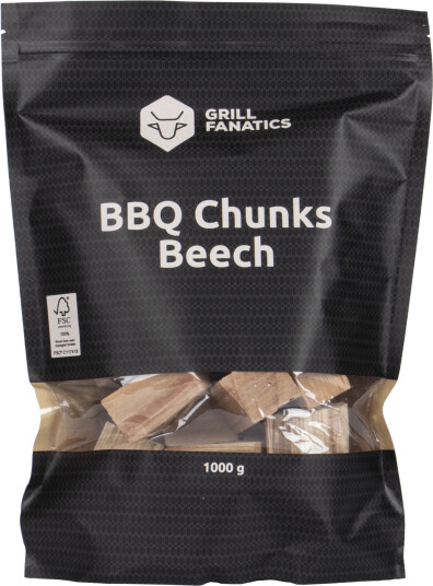BBQ Beech Chunks 1kg Trebiter fra bøk
